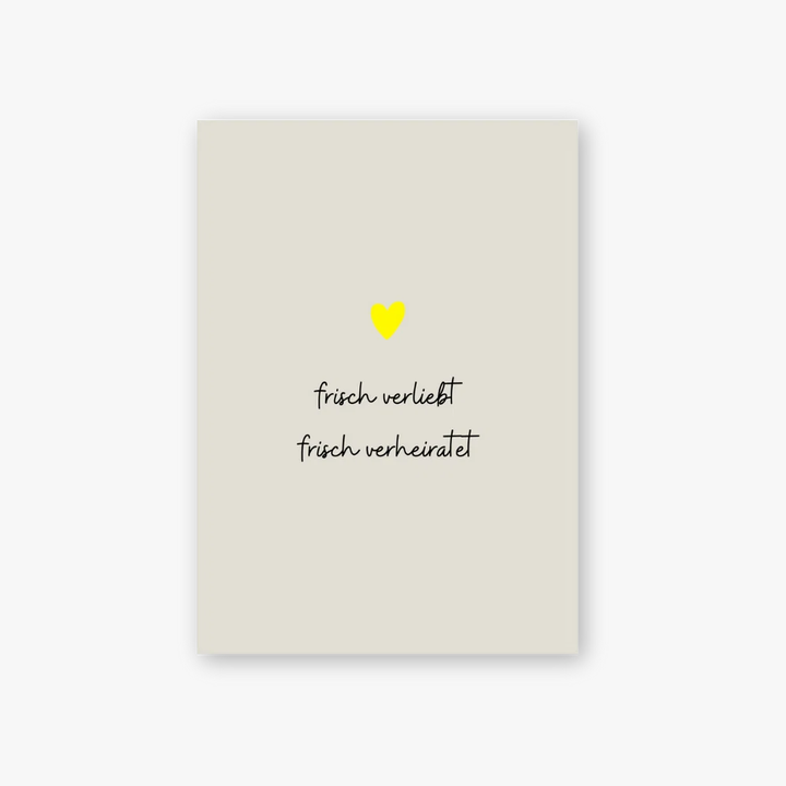 Postkarte / frisch verliebt frisch verheiratet