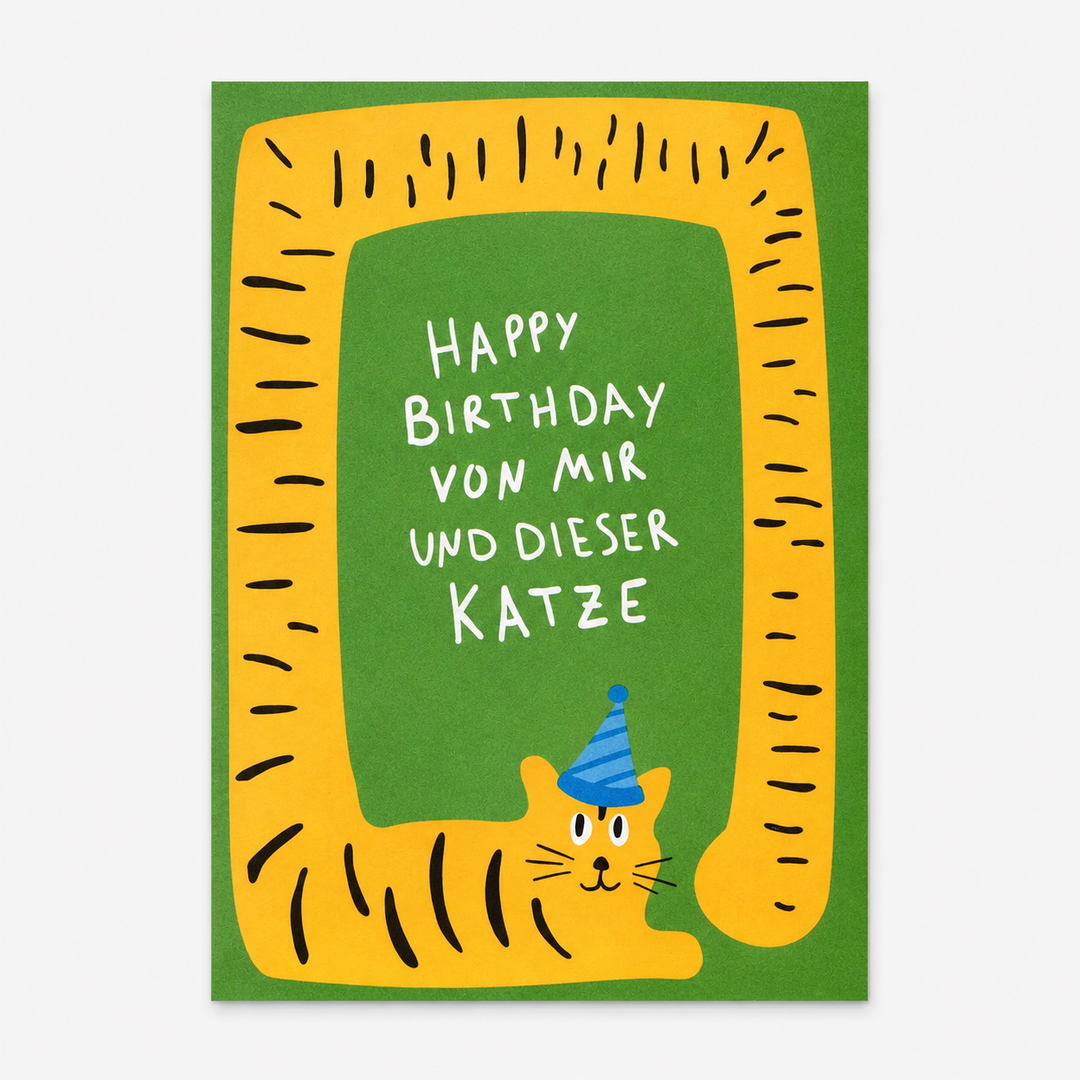 Postkarte / Happy Birthday Katze