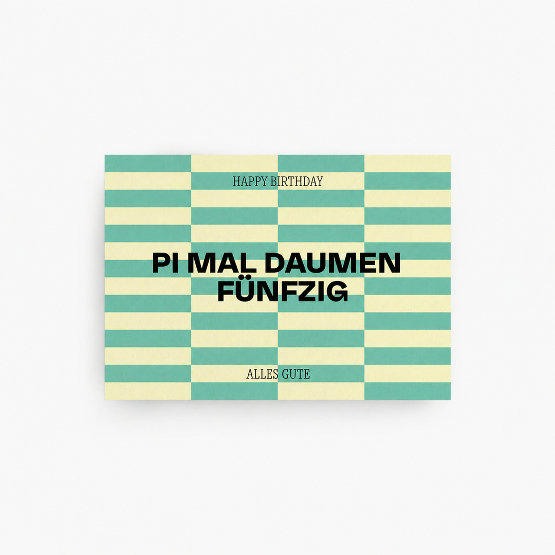 Postkarte / pi mal daumen fünfzig