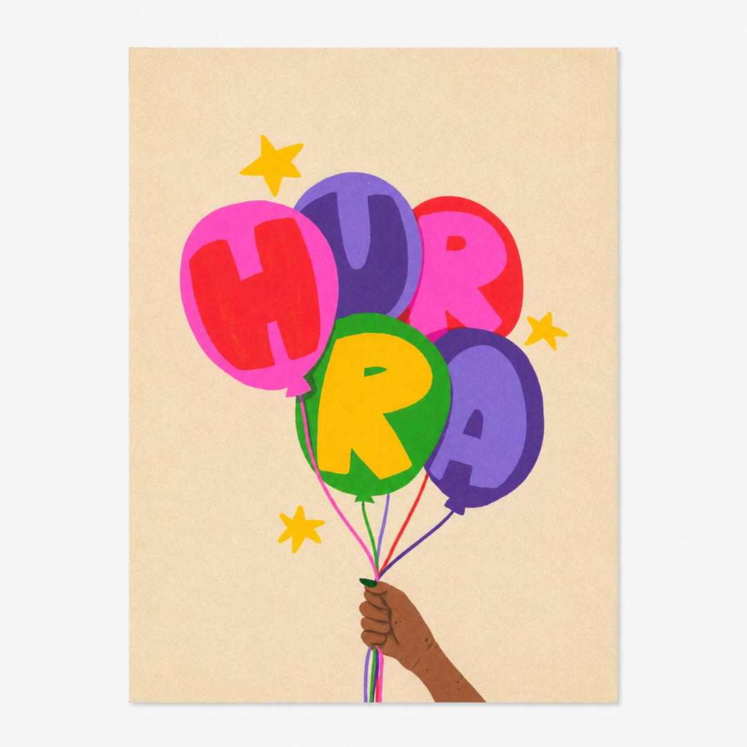 Postkarte / Hurra Luftballons