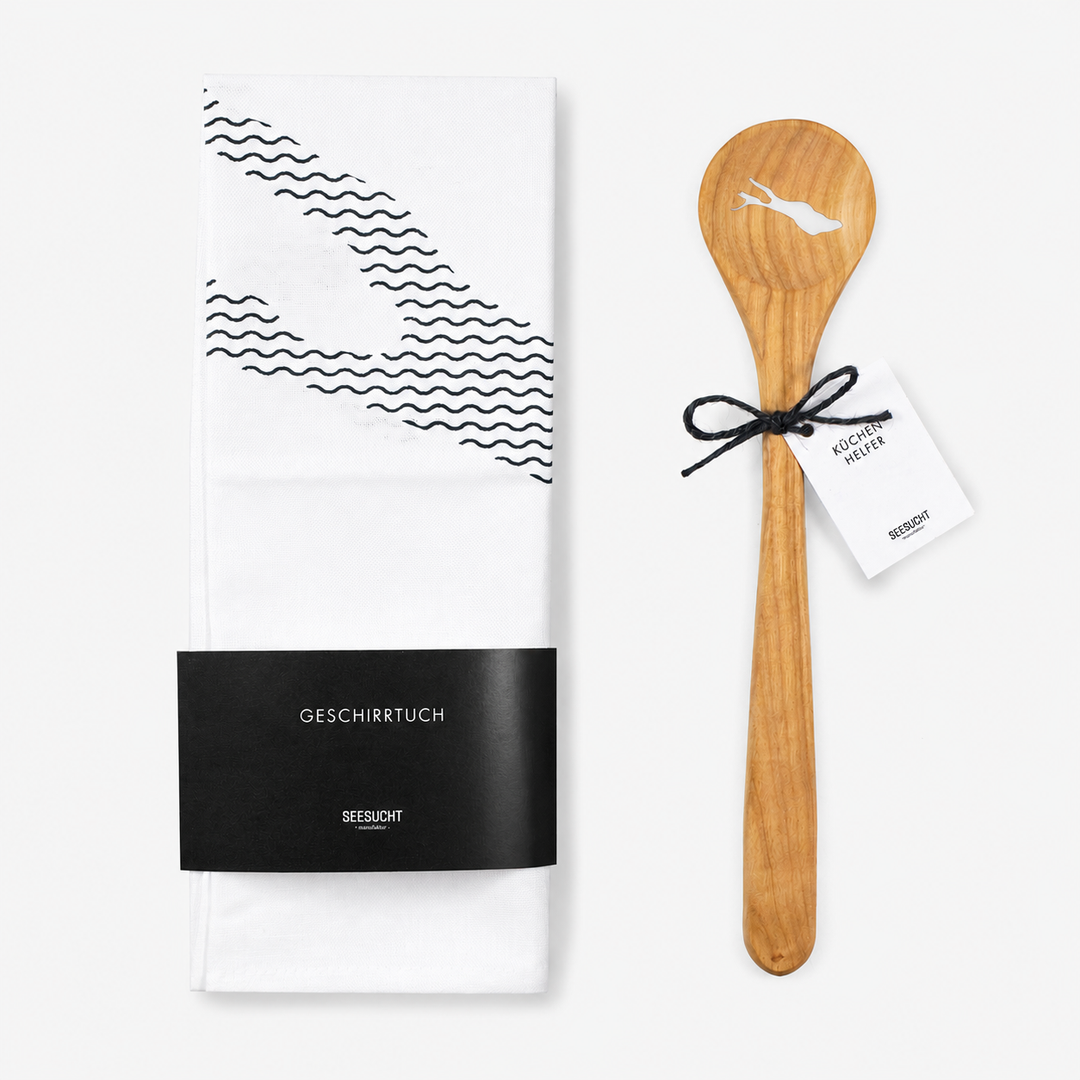 Geschenkset Bodensee / Geschirrtuch &amp; Kochlöffel