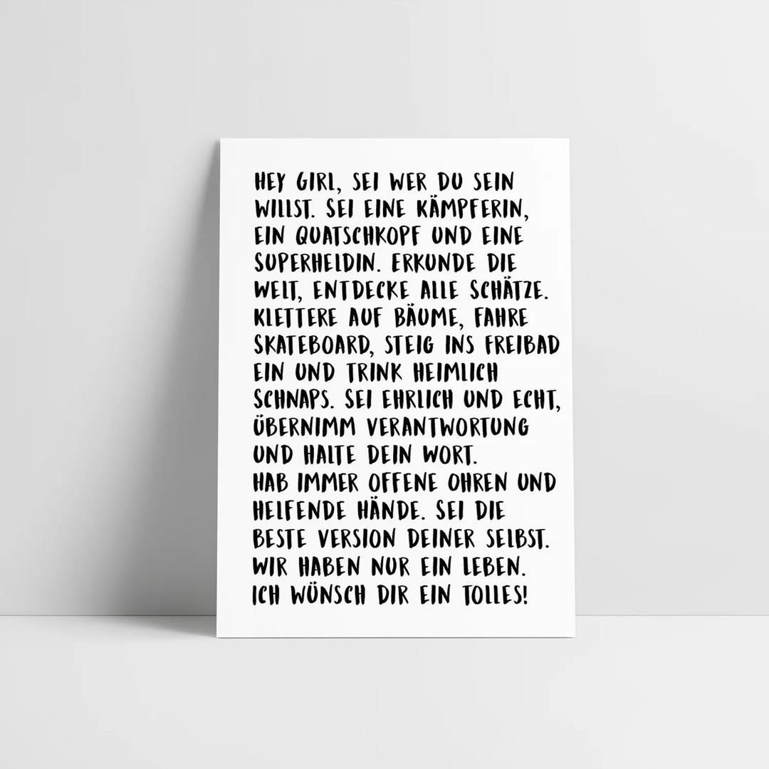 Postkarte / Hey Girl