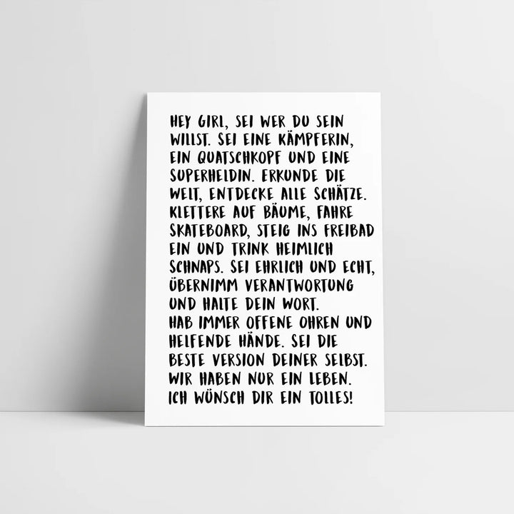 Postkarte / Hey Girl
