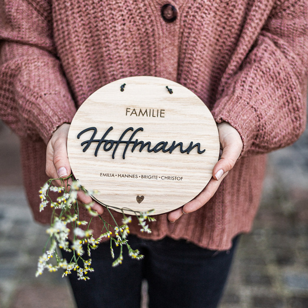 Familienschild mit Namen